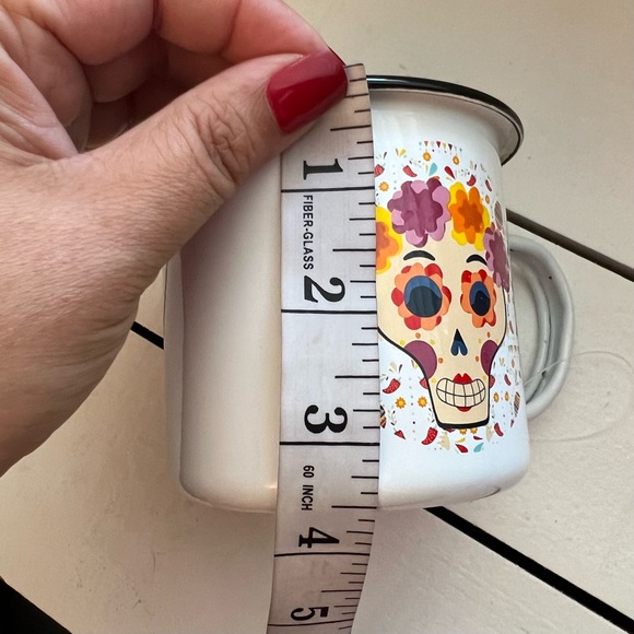 Enamel Mug Floral Skull “Dia de Los Muertos” 17oz - Picture 6 of 8